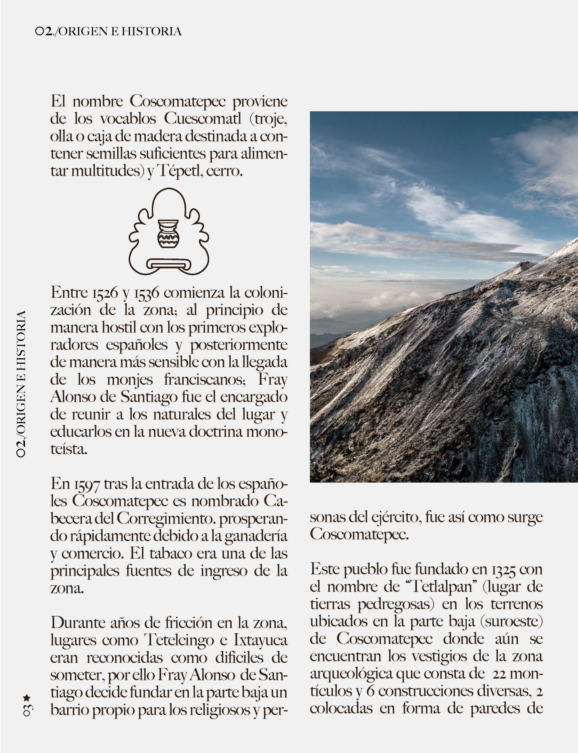 Página editorial sobre el origen e historia de Coscomatepec