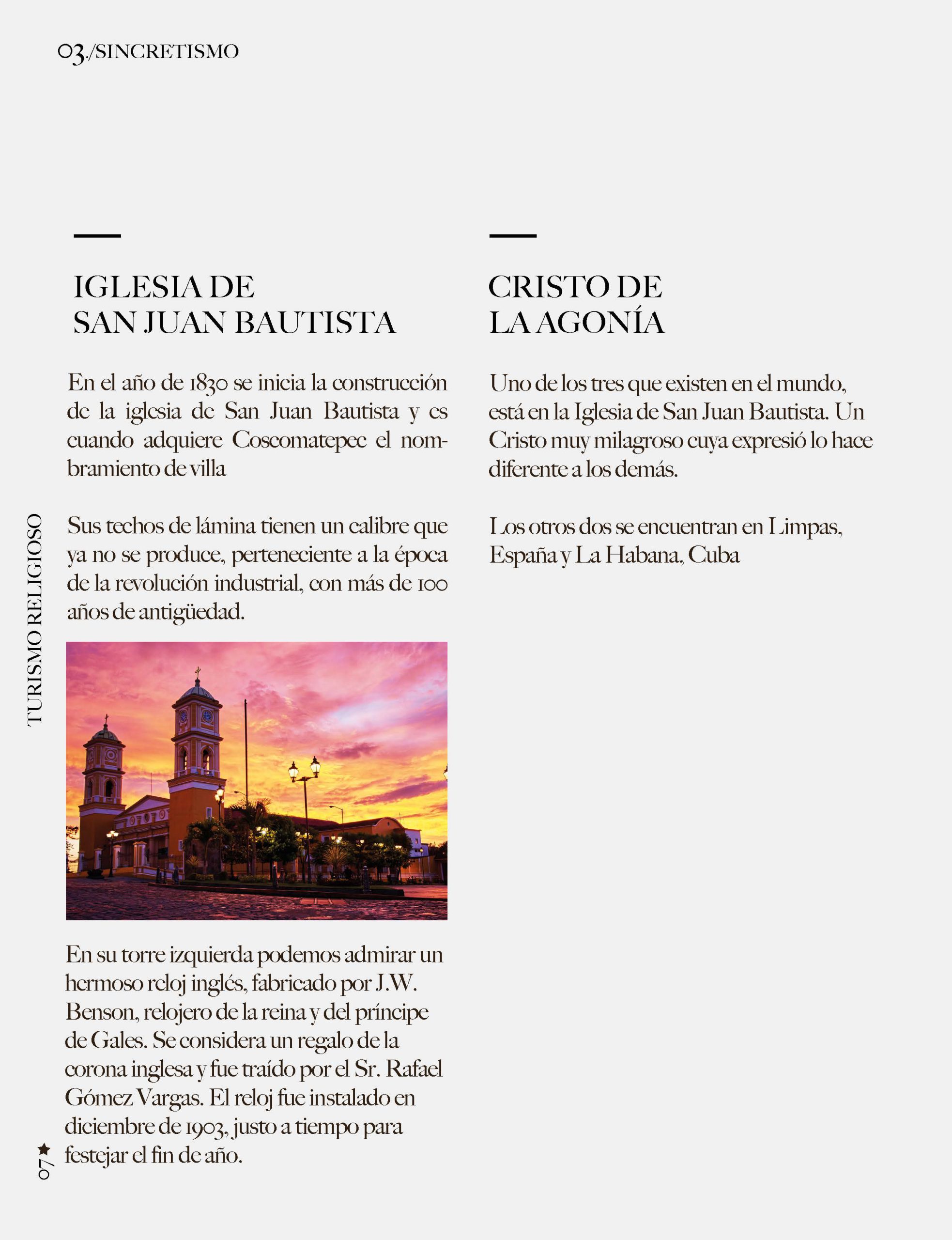 Página editorial sobre la iglesia de San Juan Bautista
