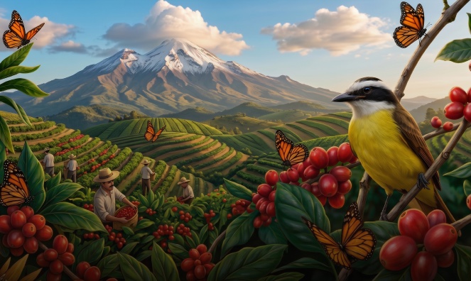 Paisaje cafetalero de altura utilizado por Café Ixhuatlán